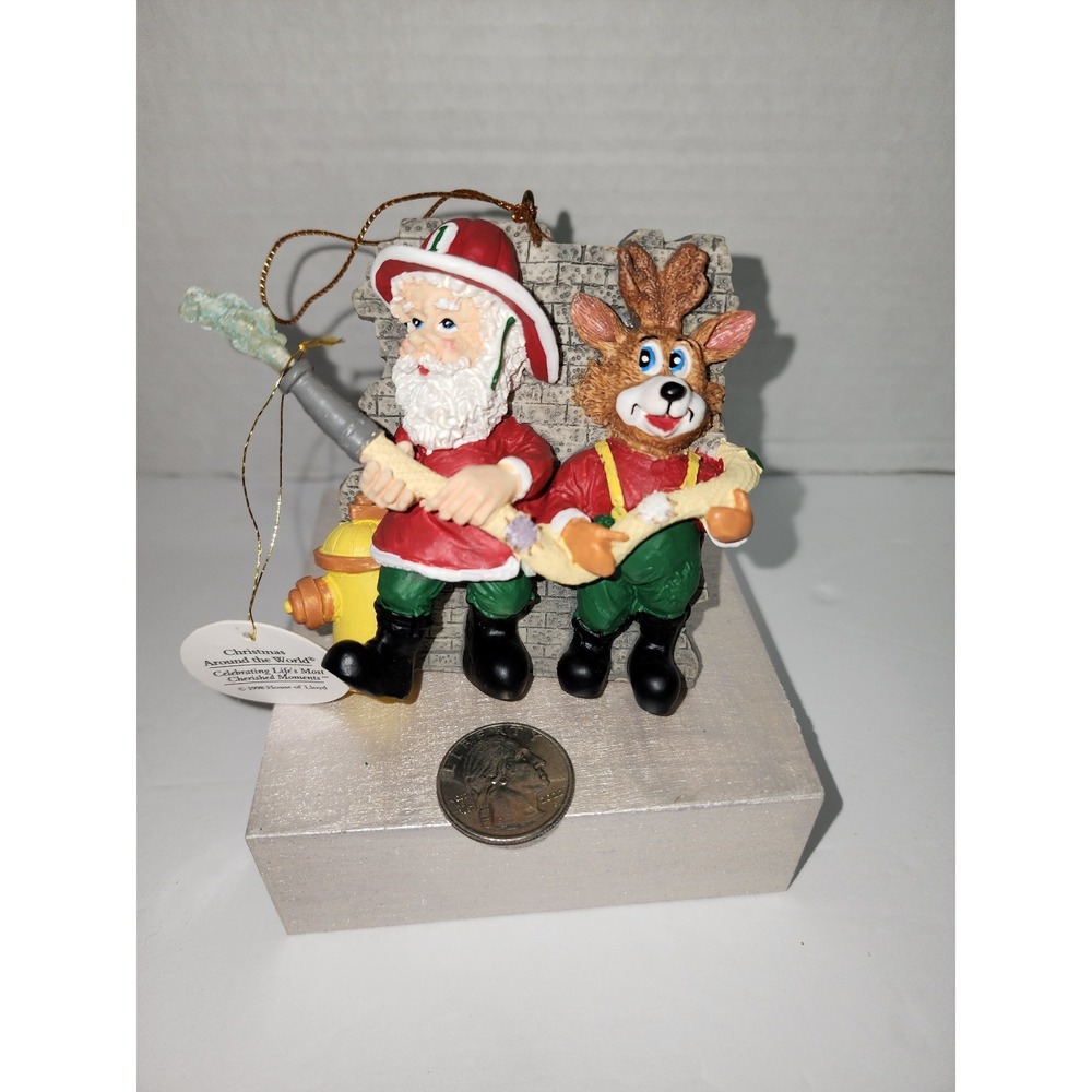 vintage House of Lloyd "Christmas Around‎ the World" Firefighter Santa Reindeer